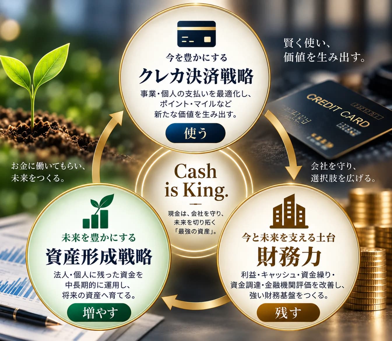 FFCS 豊かさの循環（クレカ決済・財務力・資産形成の全体最適）